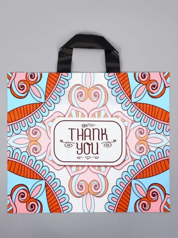 Пакет с петлевой ручкой "Узор" 35 х 30 х 8, см, 60 мкм