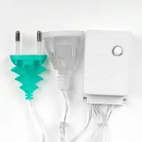 Гирлянда &laquo;Бахрома&raquo; 2.4&times;0.9 м с насадками &laquo;Звёзды&raquo;, IP20, прозрачная нить, 138 LED, свечение белое, 8 режимов, 220 В