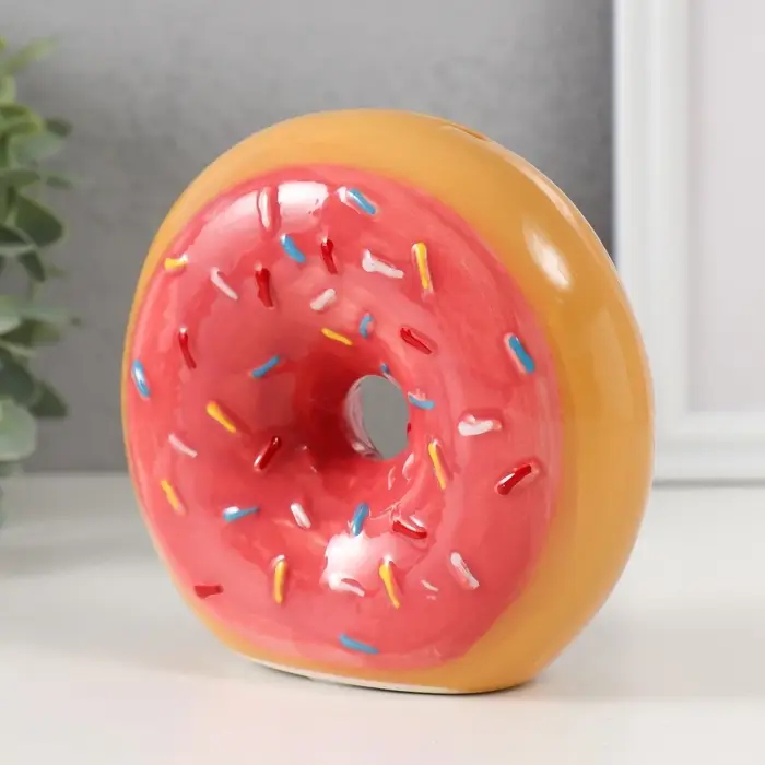 Копилка для денег &laquo;Пончик в глазури с посыпкой&raquo;, керамика, 12.5&times;4.7&times;11.7 см