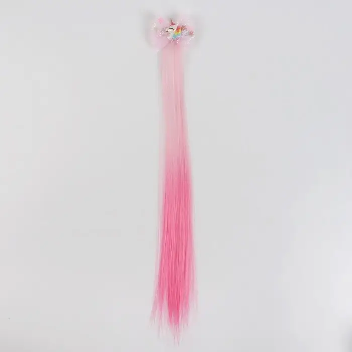 Локон накладной «Бантик», прямой волос, на заколке, 32 см, цвет МИКС