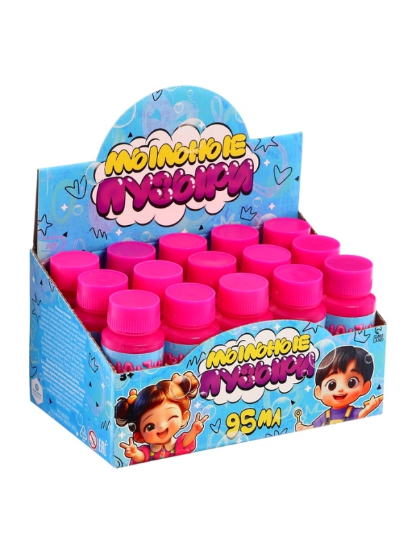 Мыльные пузыри , 95 мл цвет розовй (набор 15шт)