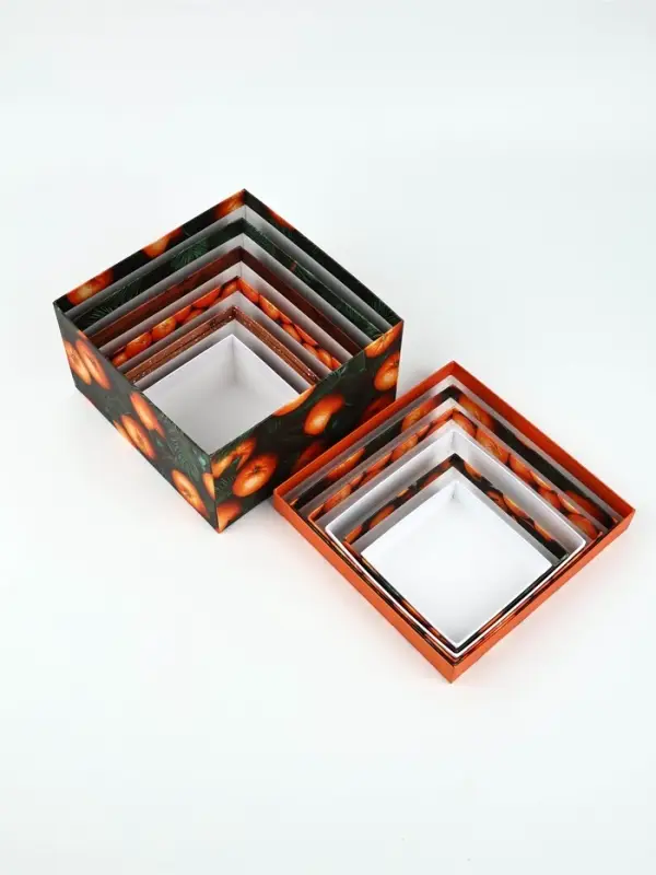 Набор подарочных коробк 6 в 1 «Яркие мандарины», 10×10×6–20×20×11 см Набор подарочных коробк 6 в 1 «Яркие мандарины», 10×10×6–20×20×11 см