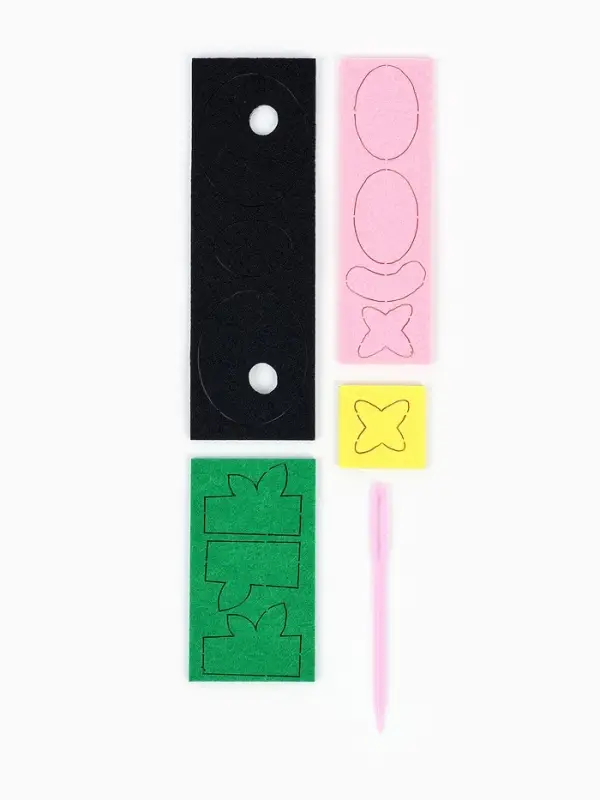 Вышивка по фетру &laquo;Панда&raquo;, 20.5&times;20.5 см, зелёная