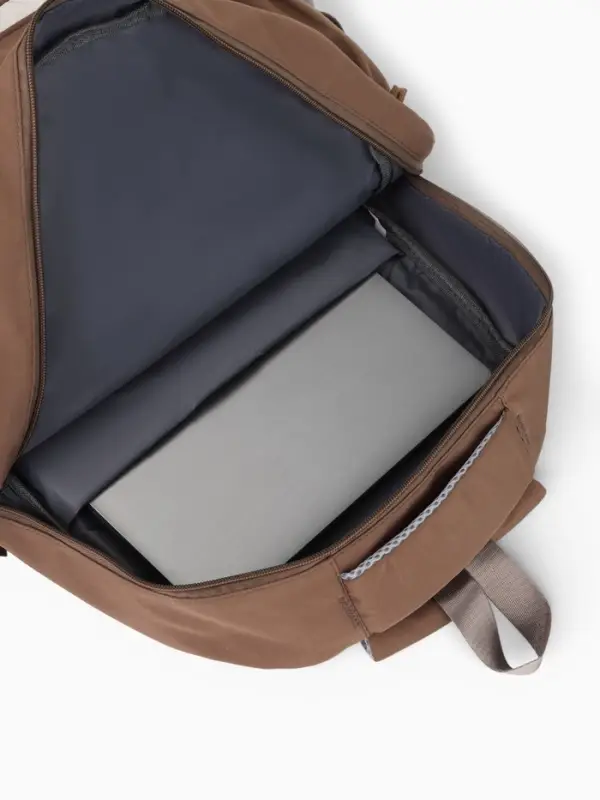 Рюкзак 31*14*44 см, 2 отд. 3 н/карм+пенал, Комби корич/бел