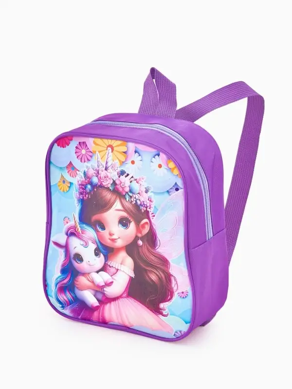 Рюкзак детский 20,5*9*24, отд на молнии, девочка сиреневый Рюкзак детский 20,5*9*24, отд на молнии, девочка сиреневый