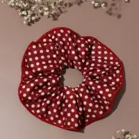 Резинка для волос "Орбита гранд" горох, 15 см, бело-красный