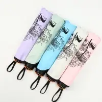 Зонт механический &laquo;Деревья&raquo;, эпонж, 4 сложения, 8 спиц, R=49/56 см, d=98 см, МИКС