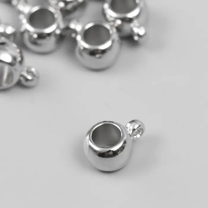 Подвеска "Бейл" 1,2х1,5 см цвет серебро