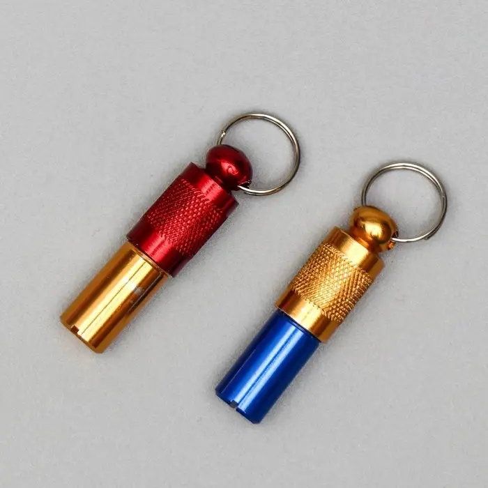 Адресник-капсула под записку, 0.8&times;3.3 см, фасовка 6 шт., металл, цвет МИКС