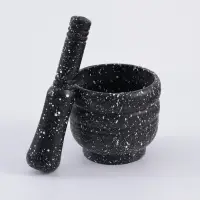 Ступка с пестиком &laquo;Чёрный камень&raquo;, 250 мл, 9&times;10 см, пластик, чёрная