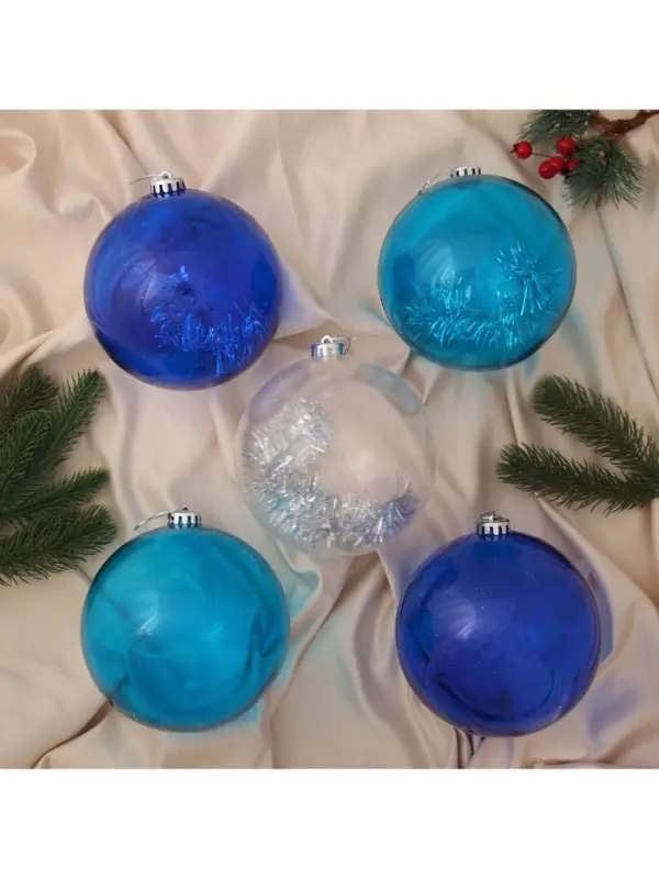 Ёлочные игрушки &laquo;Барбара&raquo;, шары новогодние, d=15 см, набор 5 шт., МИКС