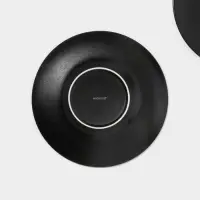 Набор тарелок фарфоровых для пасты Magistro Carbon, 21×21 см, 2 шт, цвет чёрный