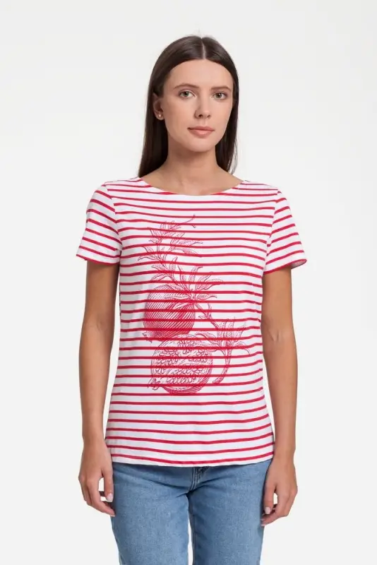 Футболка женская Grand Granat New, белая с красным, размер XS Футболка женская Grand Granat New, белая с красным, размер XS