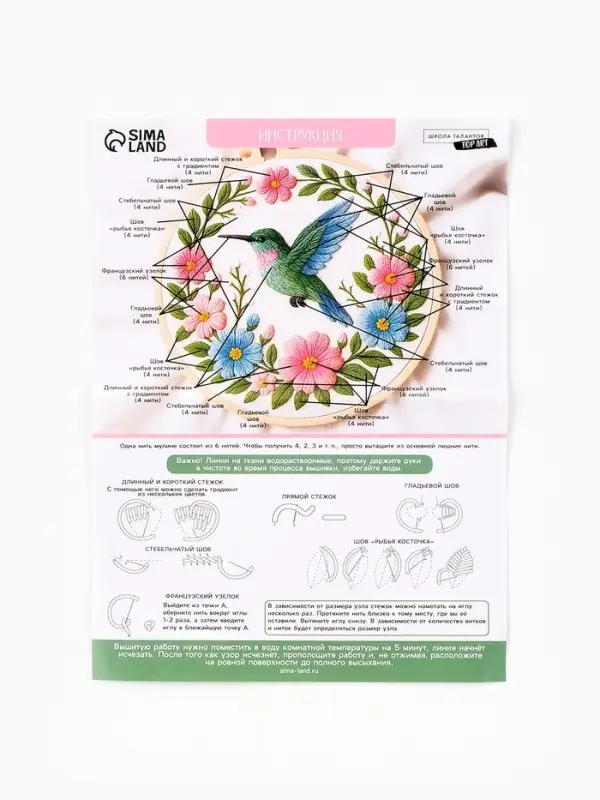 Вышивка гладью 20х20 см "Вдохновение природы"