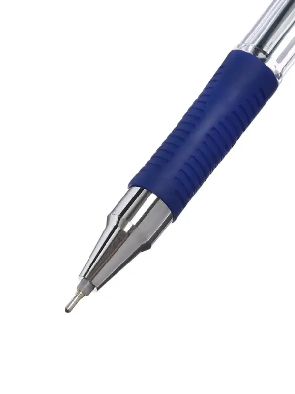 Ручка шариковая синияя 0,7мм, с резиновым держателем Пилот