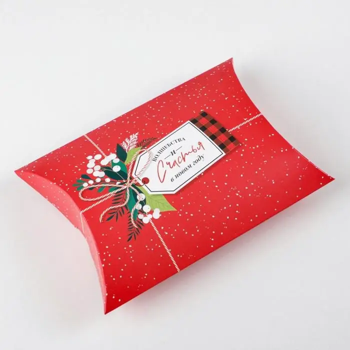 Коробка новогодняя складная фигурная «Новогодняя посылка», 19 х 14 х 4 см, Новый год Коробка новогодняя складная фигурная «Новогодняя посылка», 19 х 14 х 4 см, Новый год