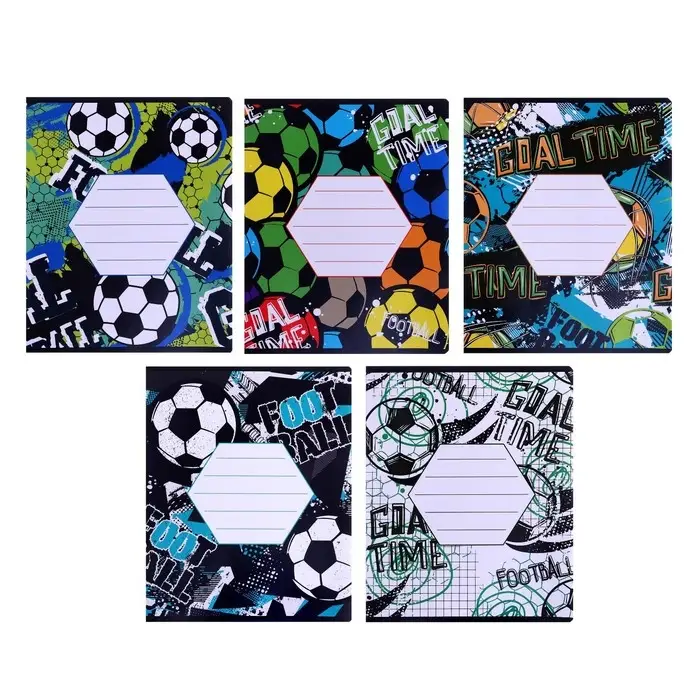 Тетрадь 12 листов в клетку Calligrata &laquo;Футбол&raquo;, обложка мелованная бумага, МИКС