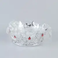 Топпер для торта &laquo;Корона&raquo;, 15&times;5.2 см, серебряная с красными стразами