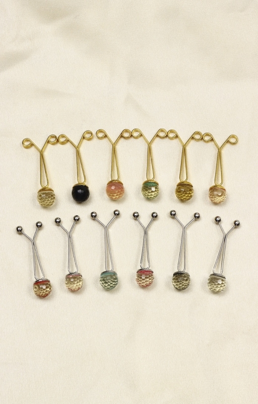 Зажим для платка «Хрусталь» шарик, цвет МИКС (неделимая фасовка 12 шт., цена за шт.)