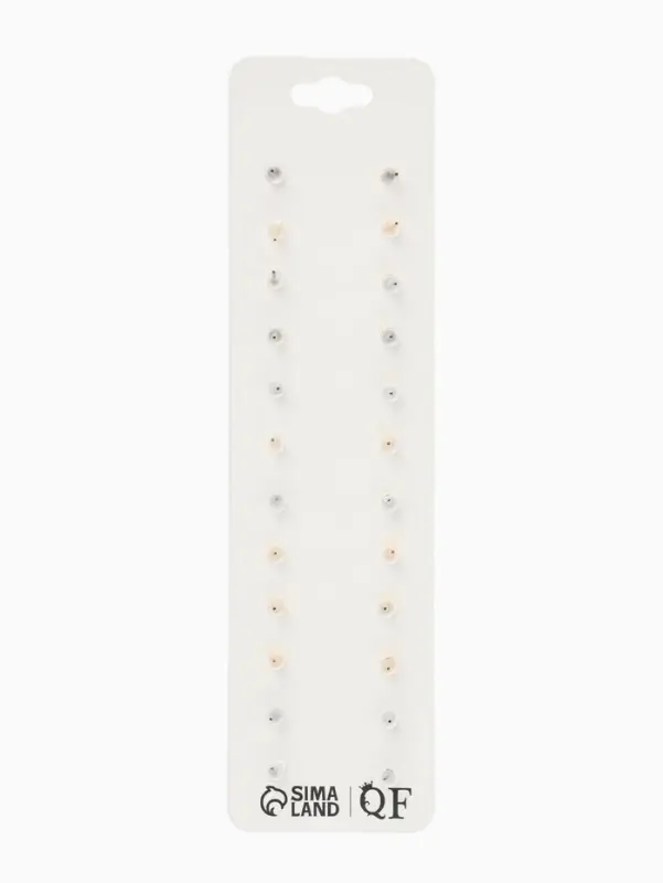 Пусеты 12 пар One year, летний день, цветные в золоте