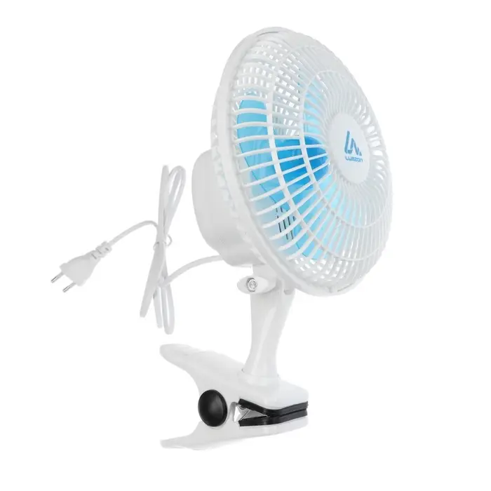 Вентилятор настольный Luazon LOF-04, осевой, 15 Вт, 15 см, 2 режима, бело-голубой