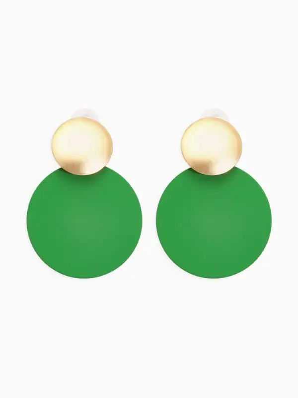 Серьги металл &laquo;Леди&raquo;, зелёные в золоте