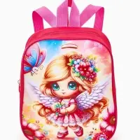 Рюкзак детский 20,5*9*24, отд на молнии. девочка ярко-розовый