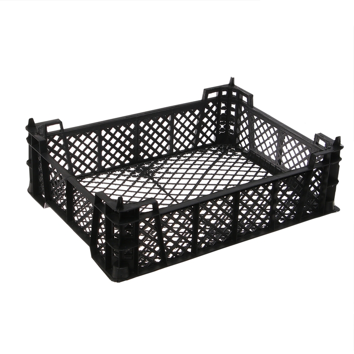 Ящик универсальный, пластиковый, 40×30×13 см, чёрный, УЦЕНКА