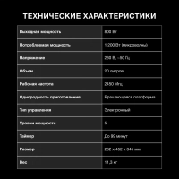 Микроволновая Печь HYM-D3034 черный хром