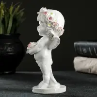 Фигурка гипс &laquo;Ангелочек с розочкой&raquo;, 15&times;7.5&times;7.5 см