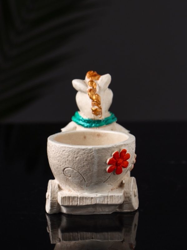 Фигурное Кашпо Фигурное Кашпо "Лошадь с тележкой" 10х10х6 см, бежевый