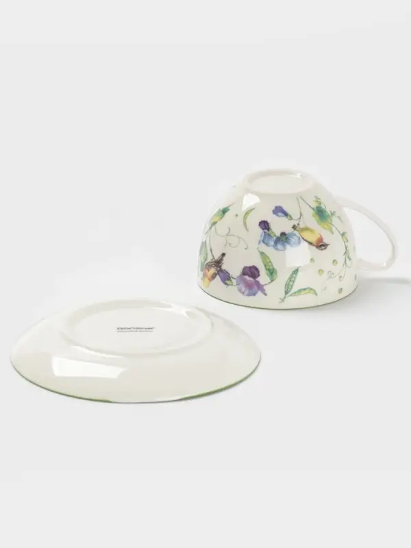 Сервиз чайный Доляна &laquo;Зелёный сад&raquo;, 12 предметов: 6 чашек 220 мл, 6 блюдец d=13 см, фарфор