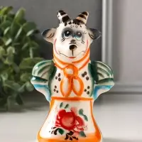 Фигурка фарфор &laquo;Коза Глаша&raquo;, 14 см, гжель цветная