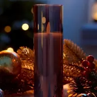 Светодиодная свеча &laquo;Серебристая&raquo;, 16&times;5.5 см, от батареек AAx2, свечение тёплое белое
