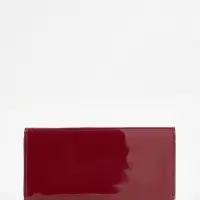 Кошелёк женский на магните, 19.5&times;2.5&times;9 см, лаковый, бордовый