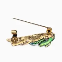 Брошь "Улитка", цветная в чернёном золоте