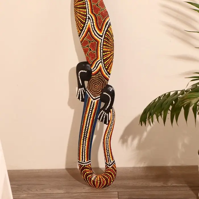 Панно настенное дерево  Панно настенное дерево "Геккон расписной" 100 см МИКС