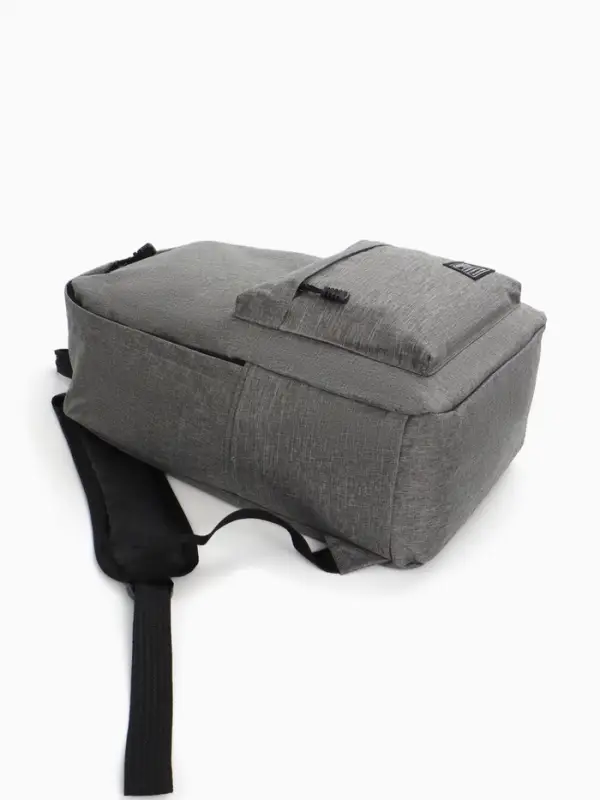 Рюкзак школьный на молнии, с карманами, однотонный, размер 29&times;12&times;39 см, серый