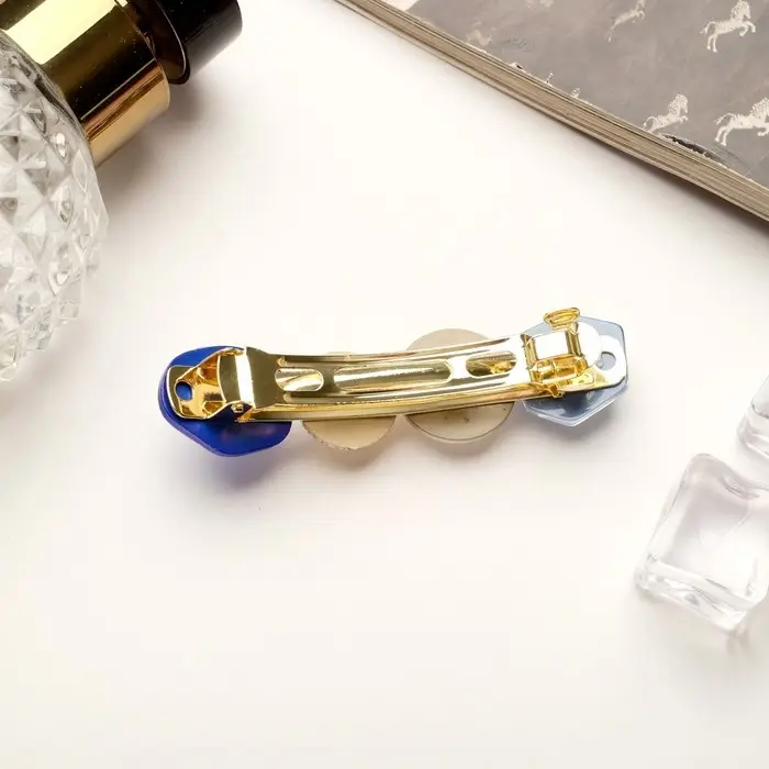 Заколка-автомат для волос Заколка-автомат для волос "Гроссо" бусинка, 1,7х7 см