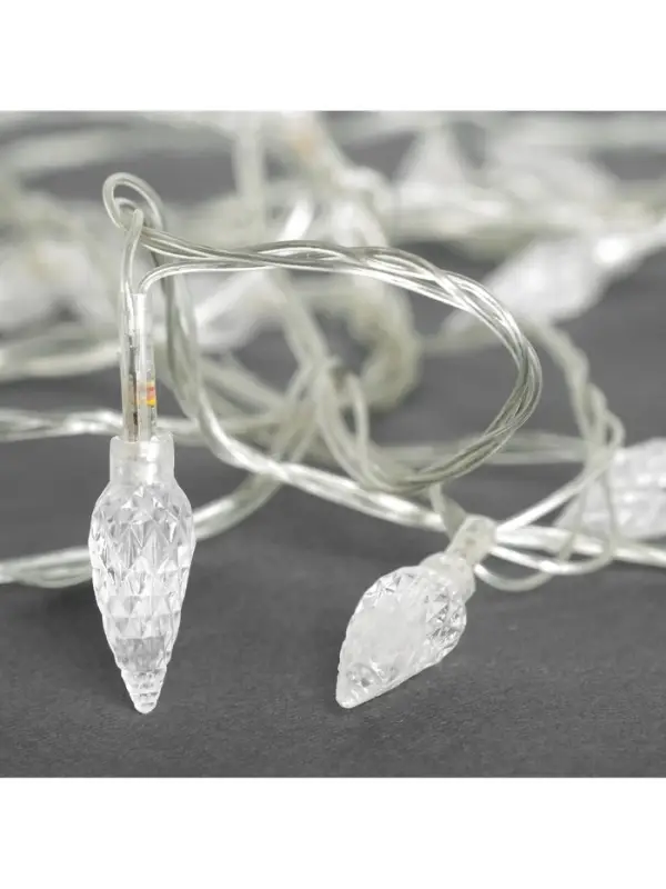 Гирлянда &laquo;Нить&raquo; 5 м с насадками &laquo;Шишки&raquo;, IP20, прозрачная нить, 20 LED, свечение мульти (RG/RB), мигание, 220 В