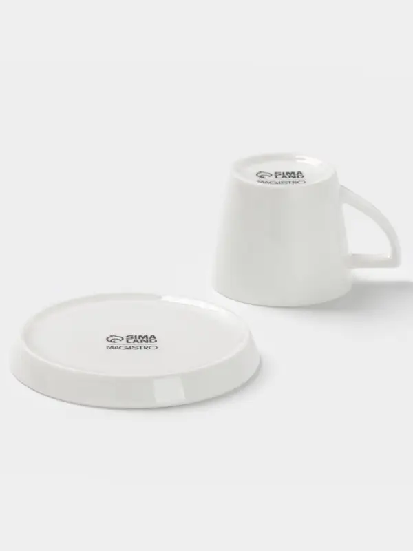 Кофейная пара Magistro White Snow, 120 мл, фарфор, белая