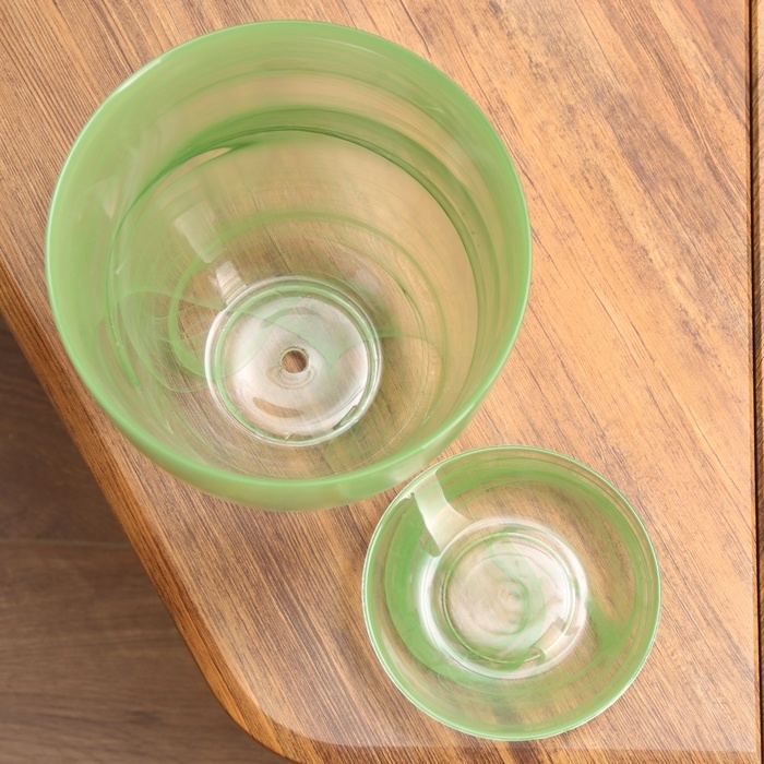 Горшок цветочный с поддоном №5  Горшок цветочный с поддоном №5 "Алеб" зеленый, 3 л