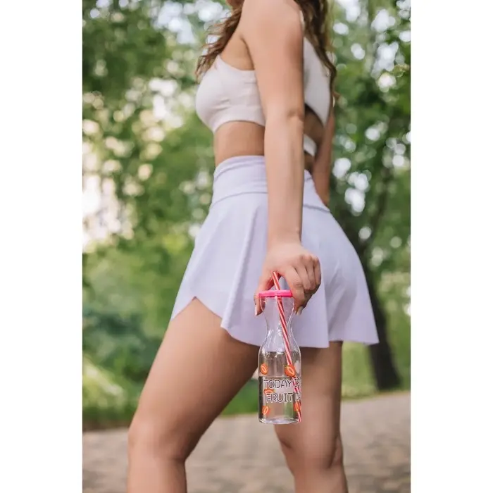 Бутылка для воды &laquo;Цитрусовый бум&raquo;, 450 мл, с трубочкой, МИКС