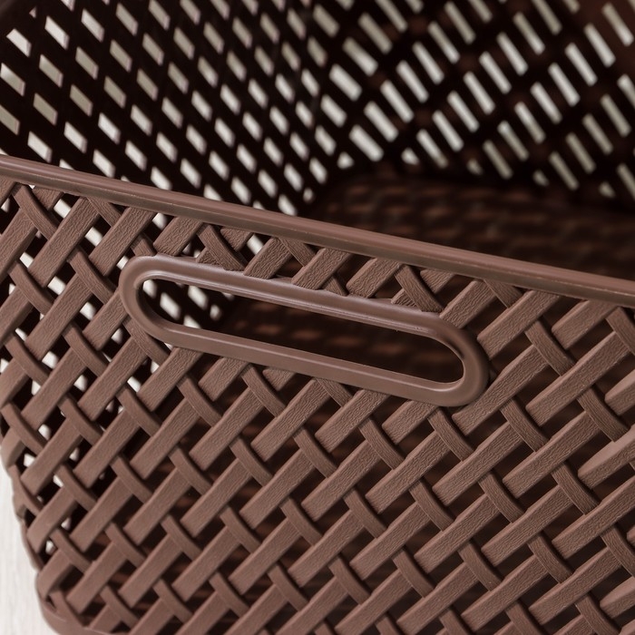 Корзина для хранения «Плетёнка», 34,5×30×22,5 см, цвет коричневый Корзина для хранения «Плетёнка», 34,5×30×22,5 см, цвет коричневый
