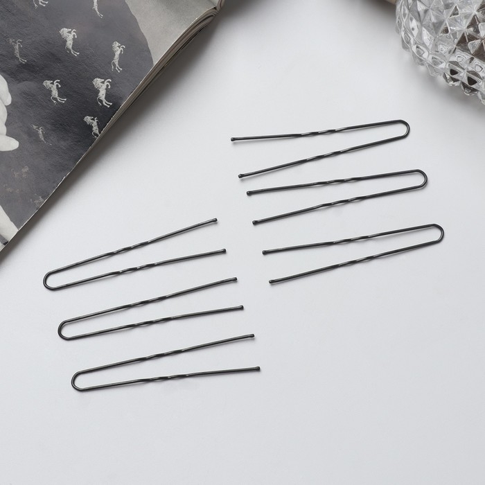 Шпилька для волос  Шпилька для волос "Народная" 6,3 см, чёрная (набор 10шт)