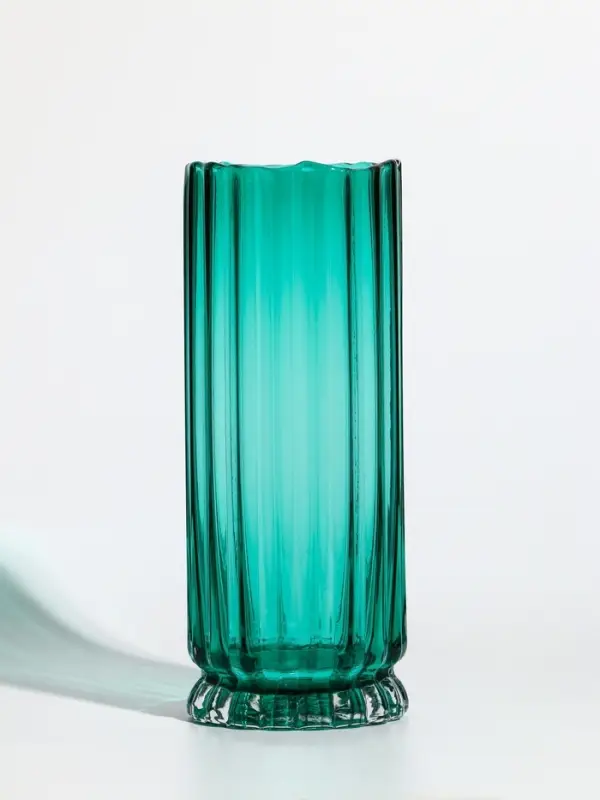 Ваза стекло настольная  Ваза стекло настольная "Верена" 25,5х10 см, зелёный