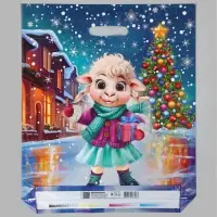 Пакет подарочный &laquo;Фигуристка&raquo;, полиэтиленовый с вырубной ручкой, 40&times;47 см, 45 мкм