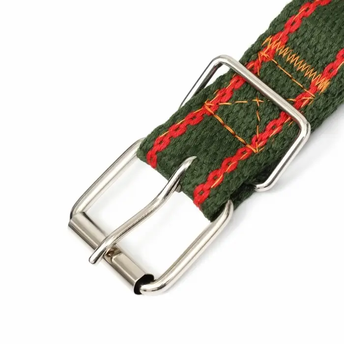 Брезентовый ошейник, 58&times;2.5 см, безразмерный, двухслойный, цвет хаки