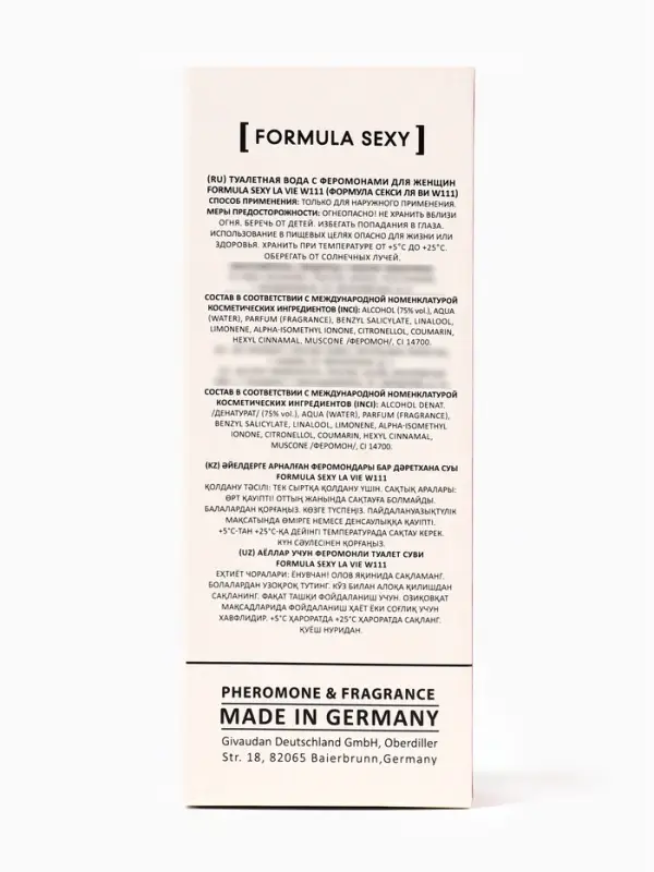 Туалетная вода женская с феромонами Formula Sexy collection La Vie W111, 30 мл