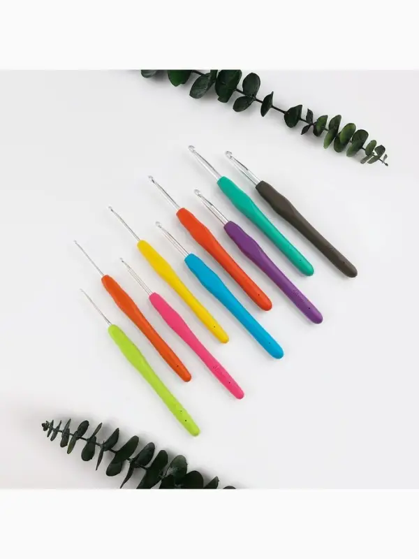 Набор крючков для вязания, d=2-6 мм, 14 см, 9 шт., разноцветный